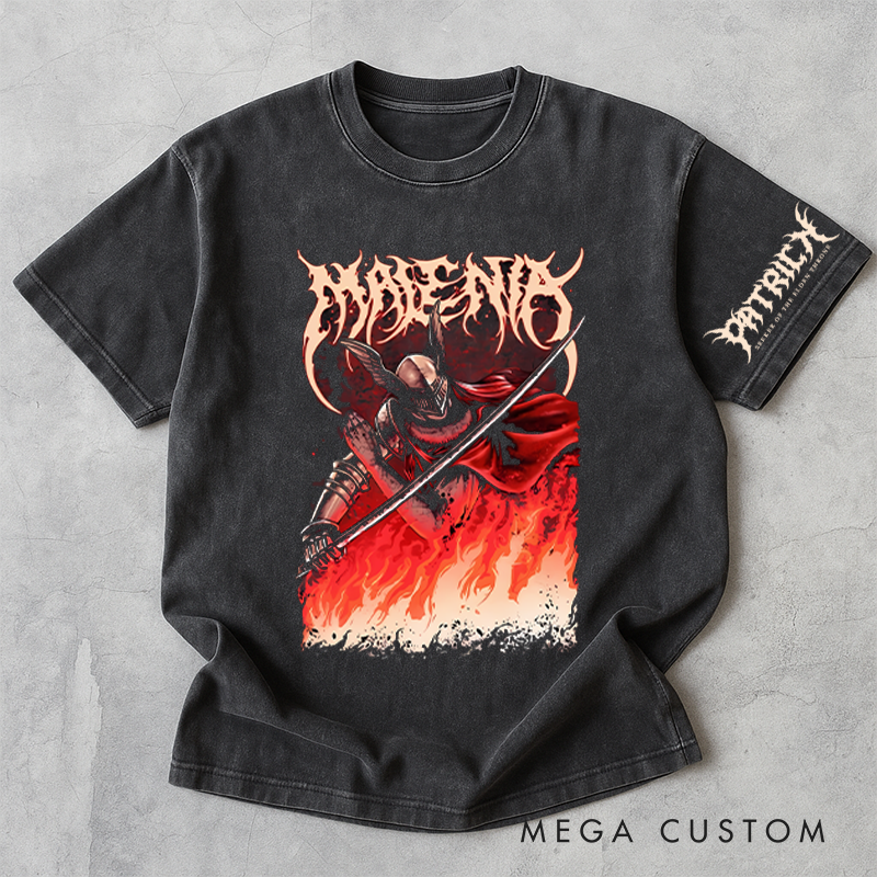 Personalized Malenia Game Washed T-Shirts Video Game Tshirt Soulslike Shirt