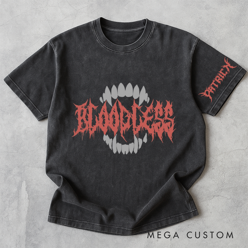 Personalized Bloodless Game Washed T-Shirts Vampire Video Game Tshirt Fantasy Game Shirt