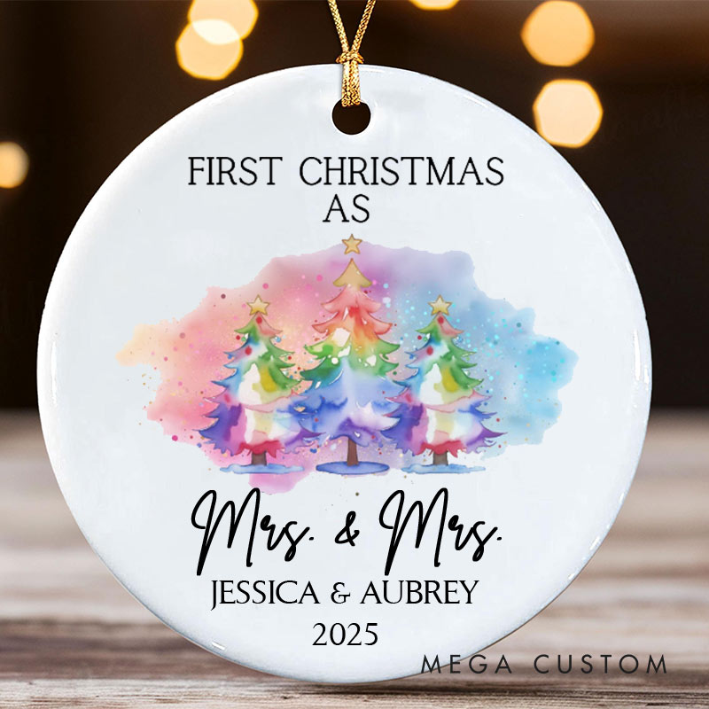 Personalized First Christmas as Mrs and Mrs Ornament LGBTQ Lesbian Christmas Ornament Xmas Ornament for LGBTQA+ Lesbian