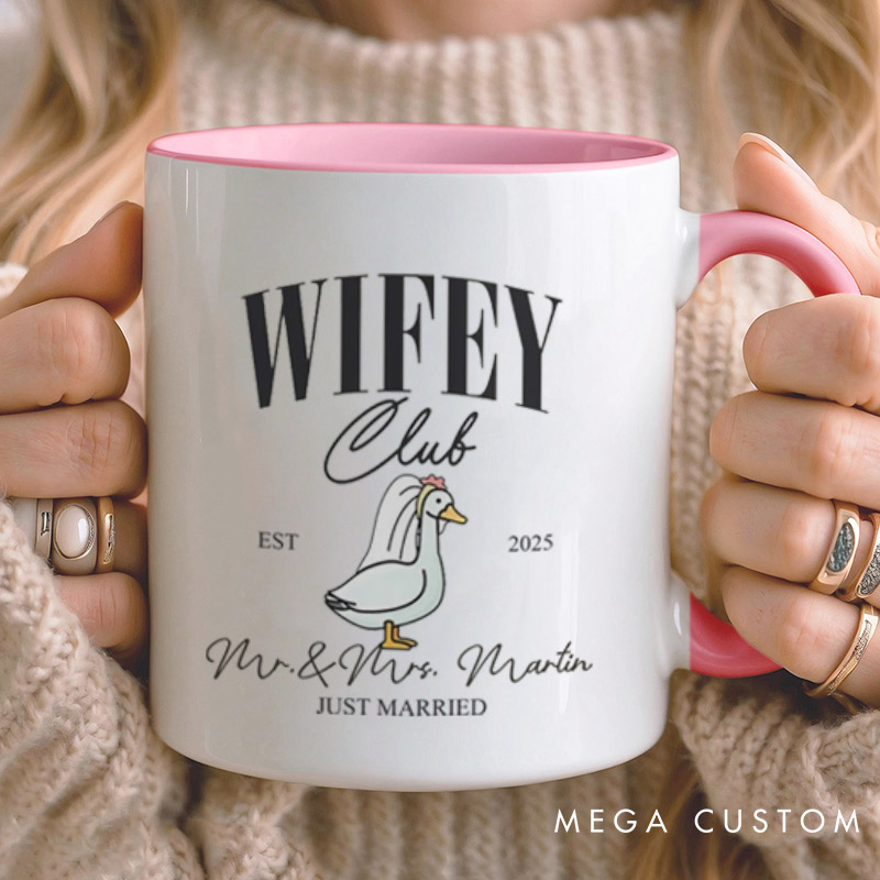Personalized Just Married Husband and Wife Clubs Wedding Couple Mugs