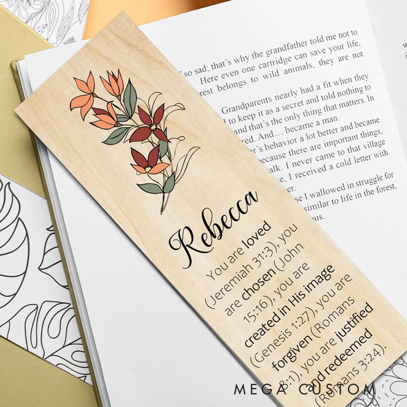 Personalized Wood Flower You are Bookmark for Best Friend Christian Gift for Birthday Unique Gifts for Long Distance Book lover