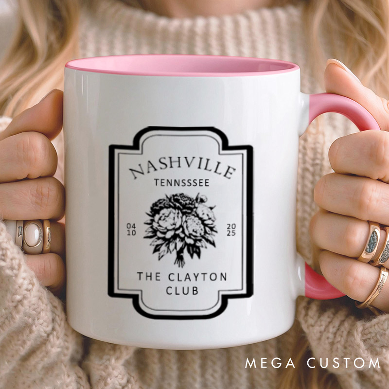 Personalized Floral Themed Wedding Logo Nwelweds Matching Wedding Couple Mugs