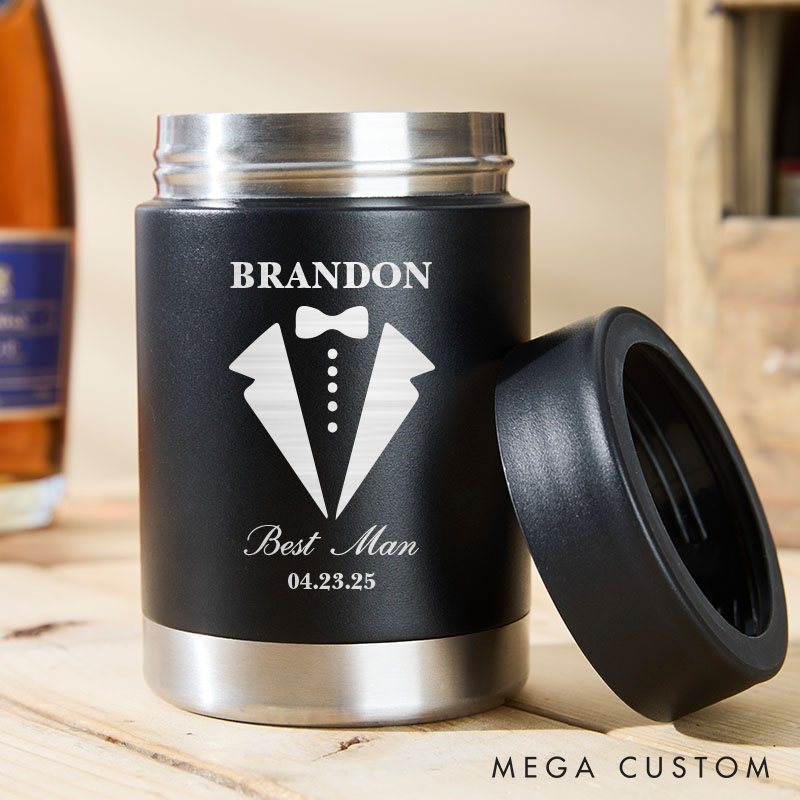 Personalized Wedding Party Can Coolers Engraved Bachelor Favors Can Holder Party Gifts for Groom Best Man