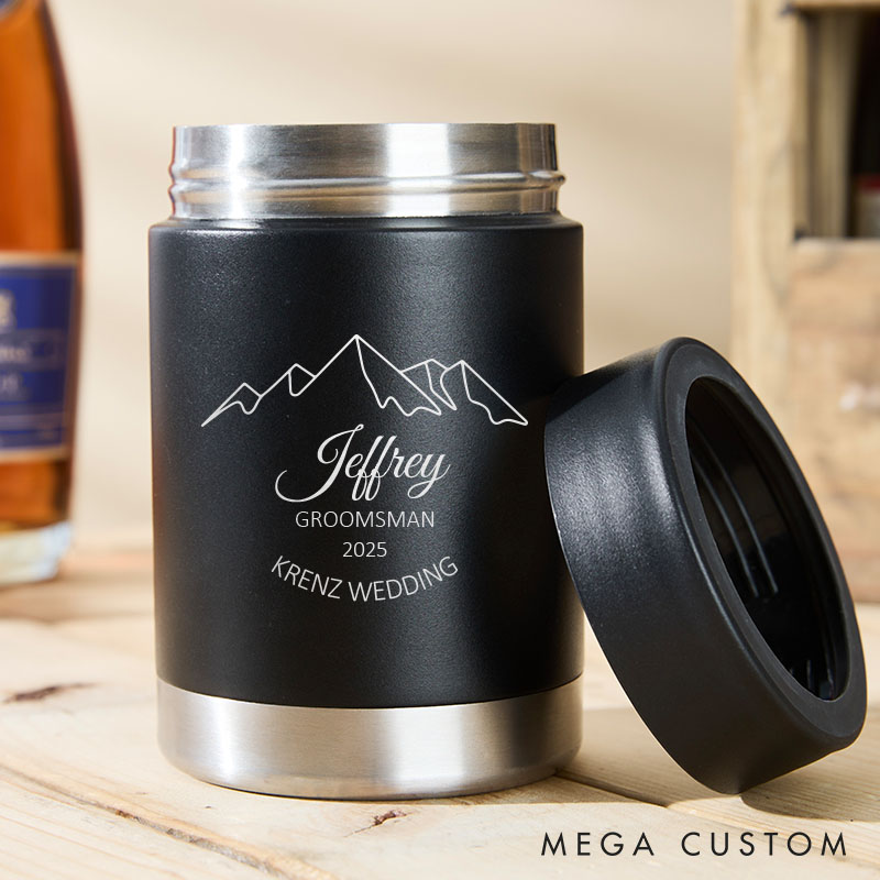 Personalized Groom Groomsmen Can Coolers Engraved Wedding Party Gifts Can Holder Groomsman Proposal Gift Tumblers