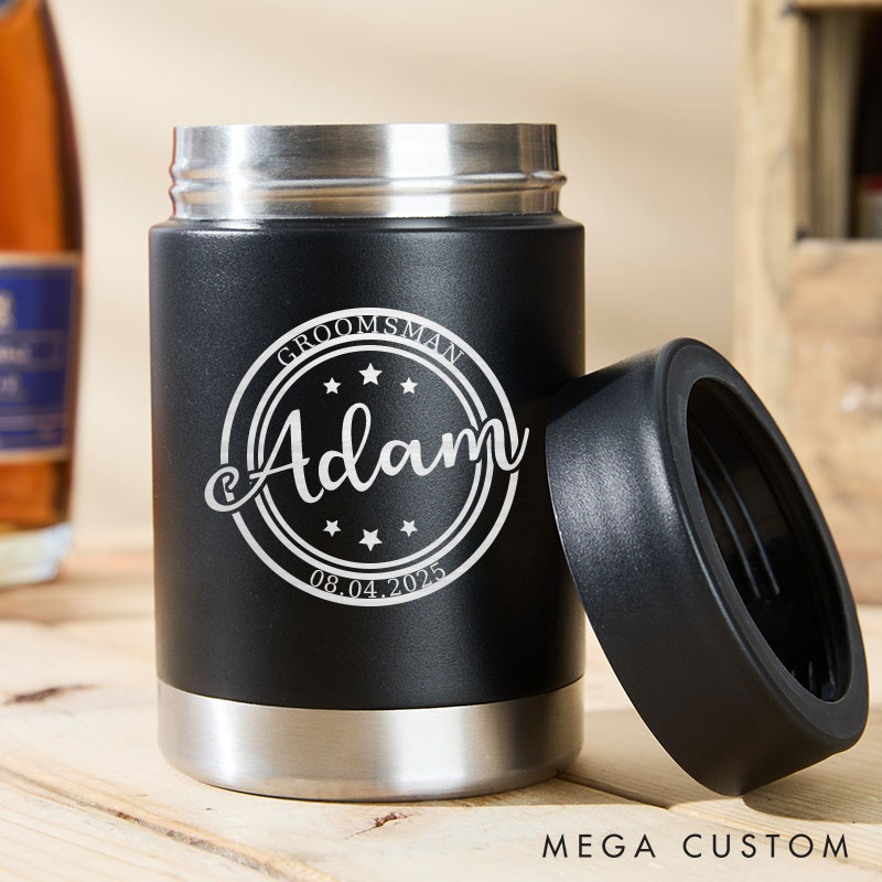 Personalized Wedding Can Coolers for Groom Wedding Party Gift Can Cooler Bachelor Party Favors for Groomsman