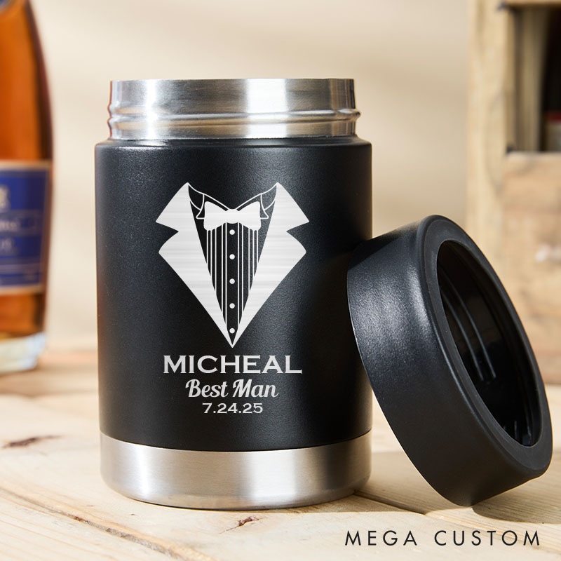 Personalized Wedding Party Can Coolers Bachelor Party Keepsakes for Groom Best Man Gift Groomsmen Proposal Can Holder