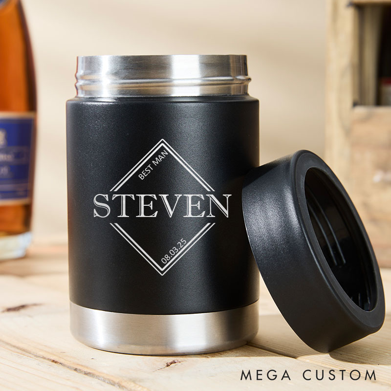 Personalized Can Coolers for Wedding Party Engraved Tumbler Gift for Groom Best Man Gift Can Cooler Groomsmen Can Holder