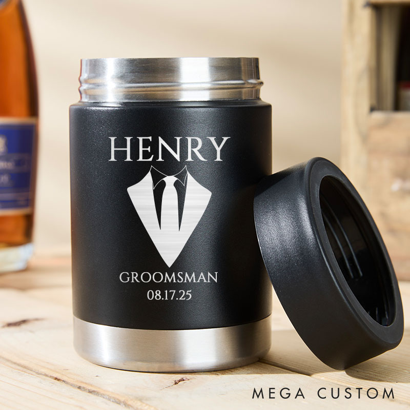 Personalized Wedding Party Can Coolers Bachelor Party Gift Tumbler for Groom  Groomsmen Proposal Can Holder