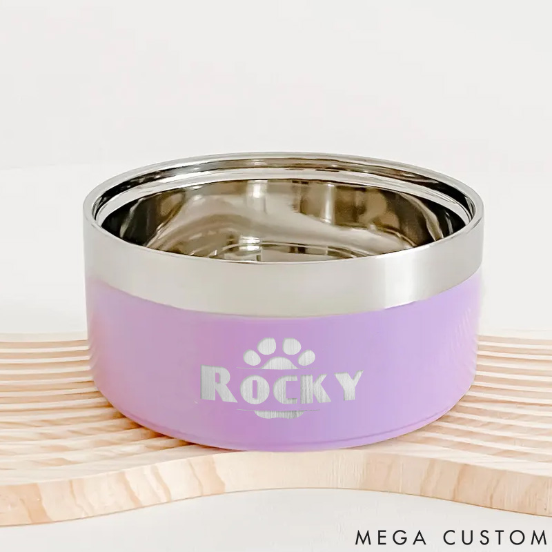Personalized Pet Lover Stainless Steel Pet Bowl with Name Pet Bowl081808