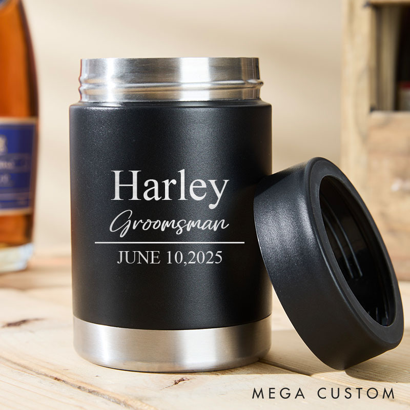 Personalized Can Coolers for Wedding Party Groom and Groomsmen Gifts Tumbler Bachelor Party Can Cooler Mens Beer Can Holder