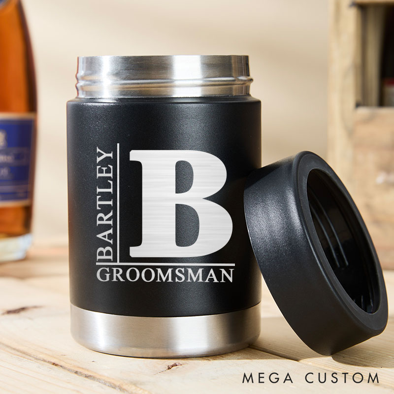 Personalized Groom Can Cooler Groomsman Bachelor Party Can Cooler Wedding Party Can Holder for Him Best Man Proposal Gift