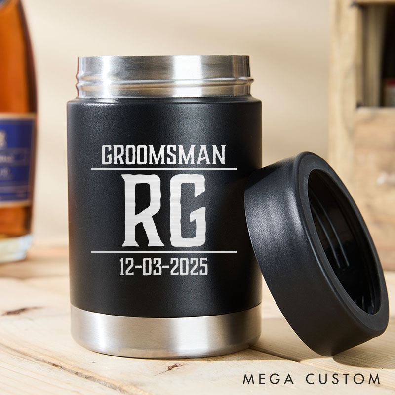 Personalized Groom Groomsman Can Cooler Men's Wedding Can Cooler Best Man Proposal Gift Can Cooler Bachelor Party Favors Him