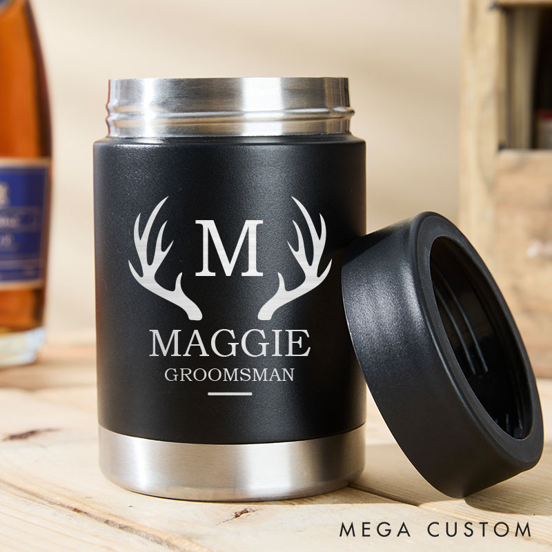 Personalized Groomsman Can Cooler Groom Club Beer Can Holder Wedding Can Coolers for Him Bachelor Party Can Cooler for Groomsmen