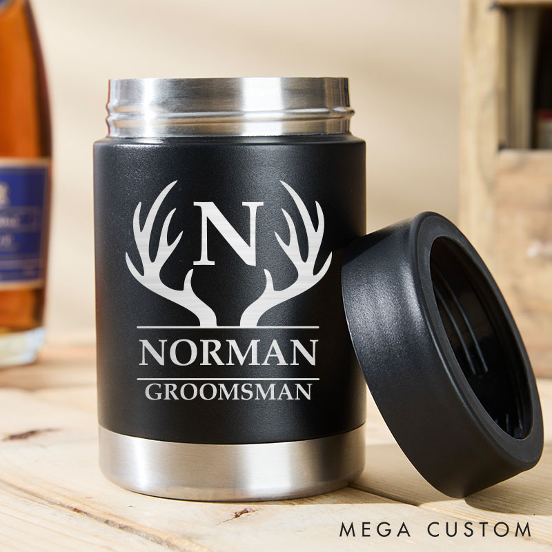 Personalized Groomsmen Gift Can Cooler Wedding Party Favors Can Cooler Bachelor Can Holder for Him Best Man Can Holder