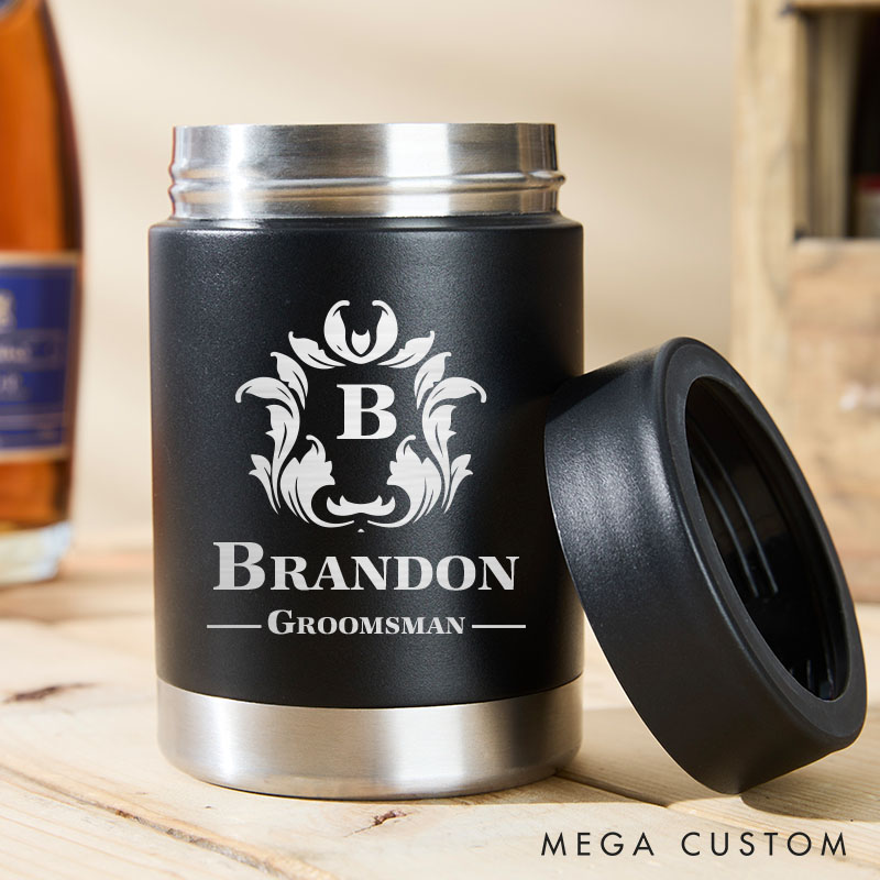 Personalized Groom Club Can Cooler Men’s Wedding Party Can Cooler for Him Groomsmen Favors Beer Can Cooler Bachelor Can Holder