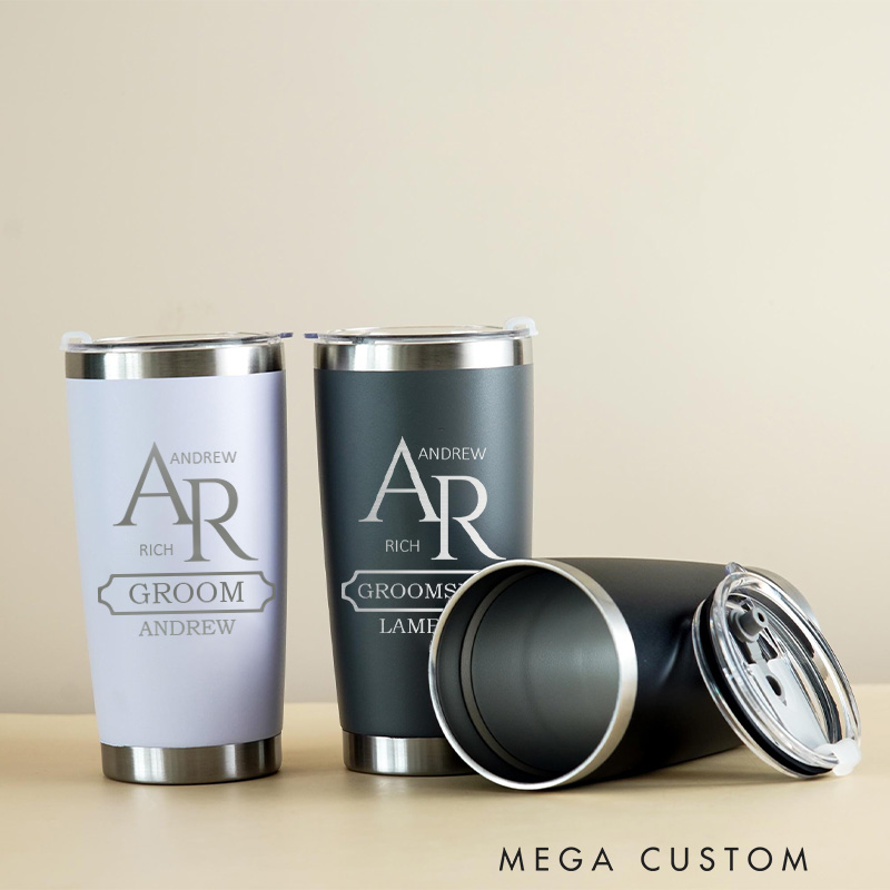 Personalized Insulated Tumbler 20oz Tumbler for Groomsmen Bachelor Party Favor Tumbler Groomsman Proposal Gift Tumbler