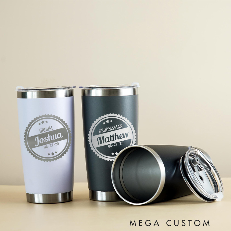 Personalized Groom Gift Tumbler Insulated Tumbler Groomsman Gift Tumbler 20oz Tumbler for Best Man Gift Bachelor Party Favor Tumbler