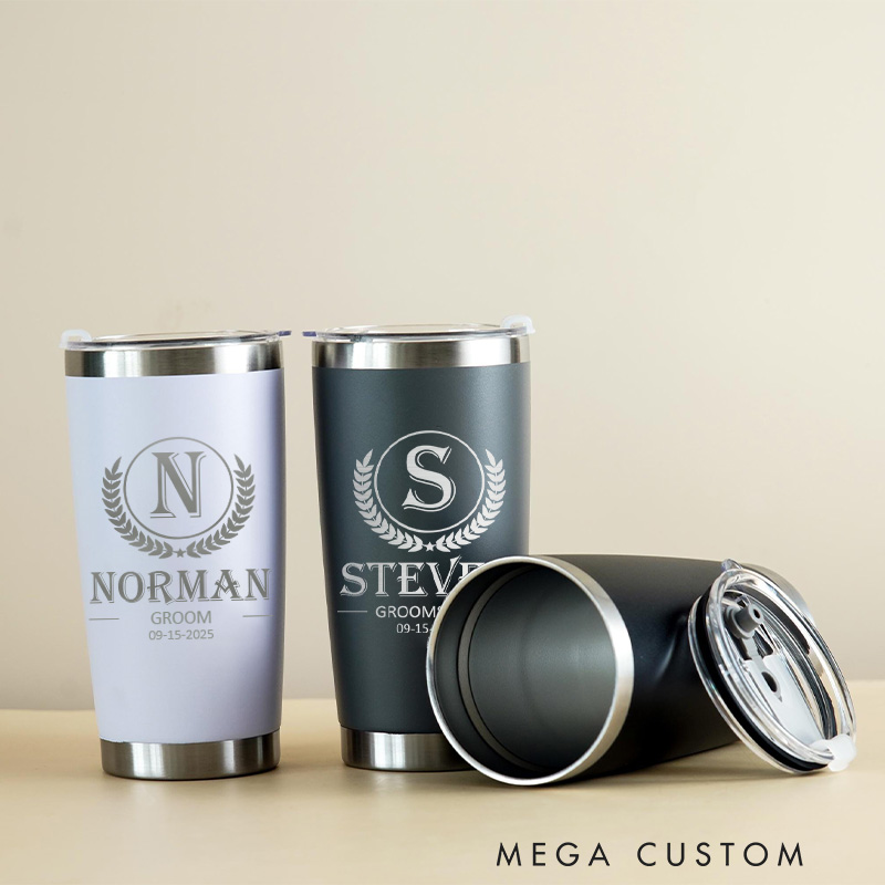 Personalized Groom Gift Tumbler 20oz Insulated Tumbler Groomsman Gift Tumbler Bachelor Party Favor Tumbler for Groomsmen