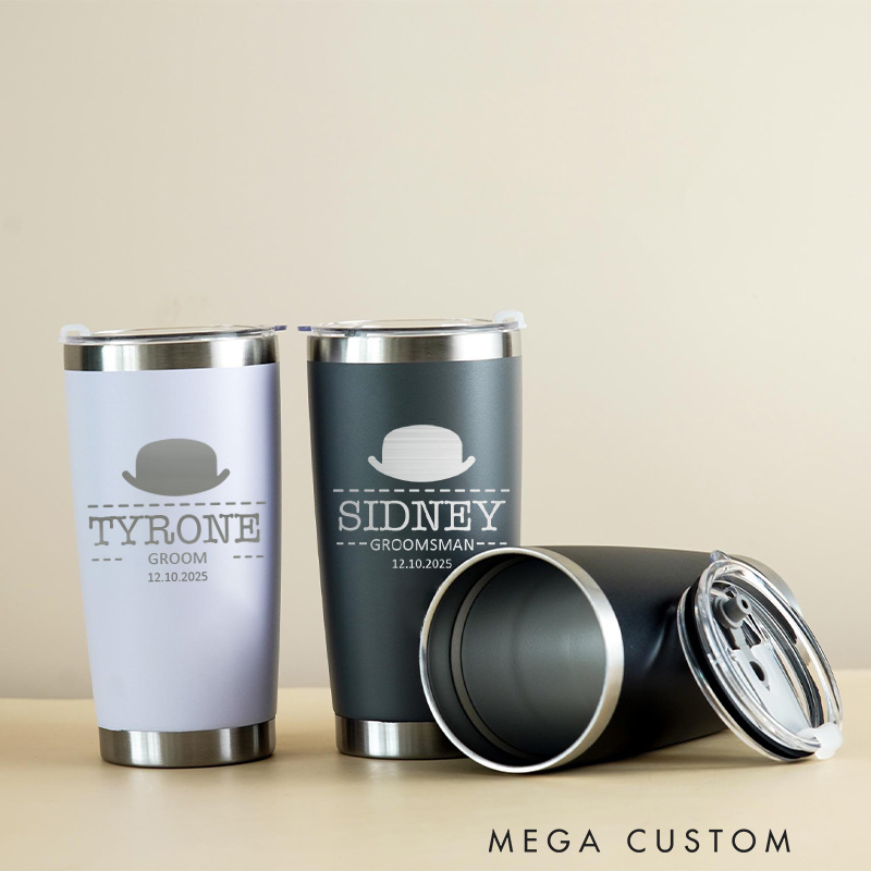 Personalized Groomsman Proposal Tumbler 20oz Insulated Tumblers Groomsman Gift Tumbler for Him Best Man Gift Groom Wedding Favors