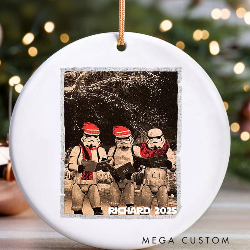 Personalized the Photo Ceramic Christmas Ornament Galaxy War Film Ornament Movie Holiday Ornament