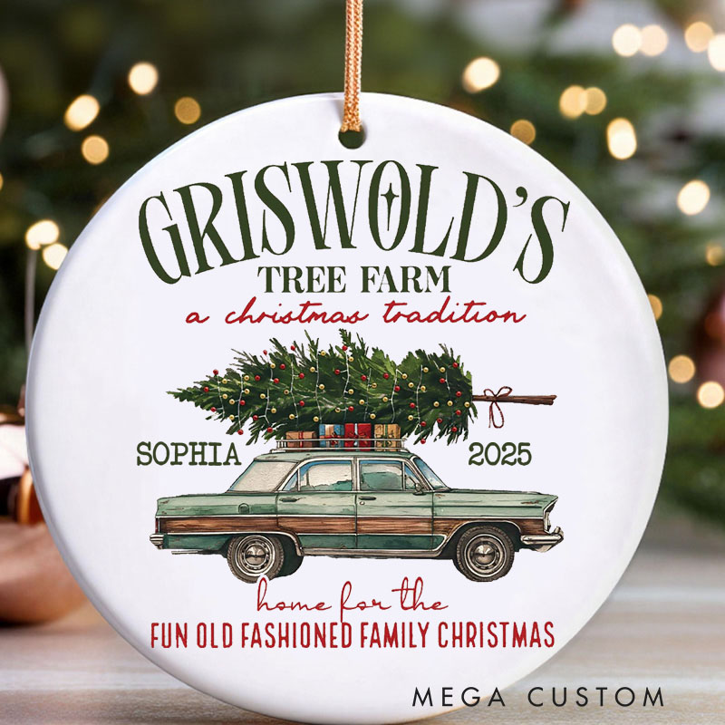 Personalized Traditional Tree Farm Christmas Movies Ornament Christmas Film Ornament Movie Holiday Ornament