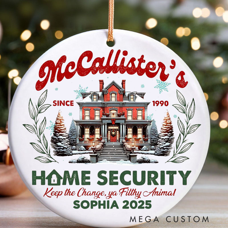 Personalized Home Security Christmas Movies Ornament Christmas Film Ornament Movie Holiday Ornament