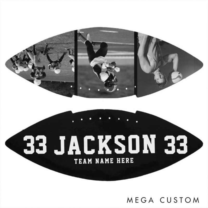 Personalized American Football with Custom Photo and Name for Celebrate Your Coach