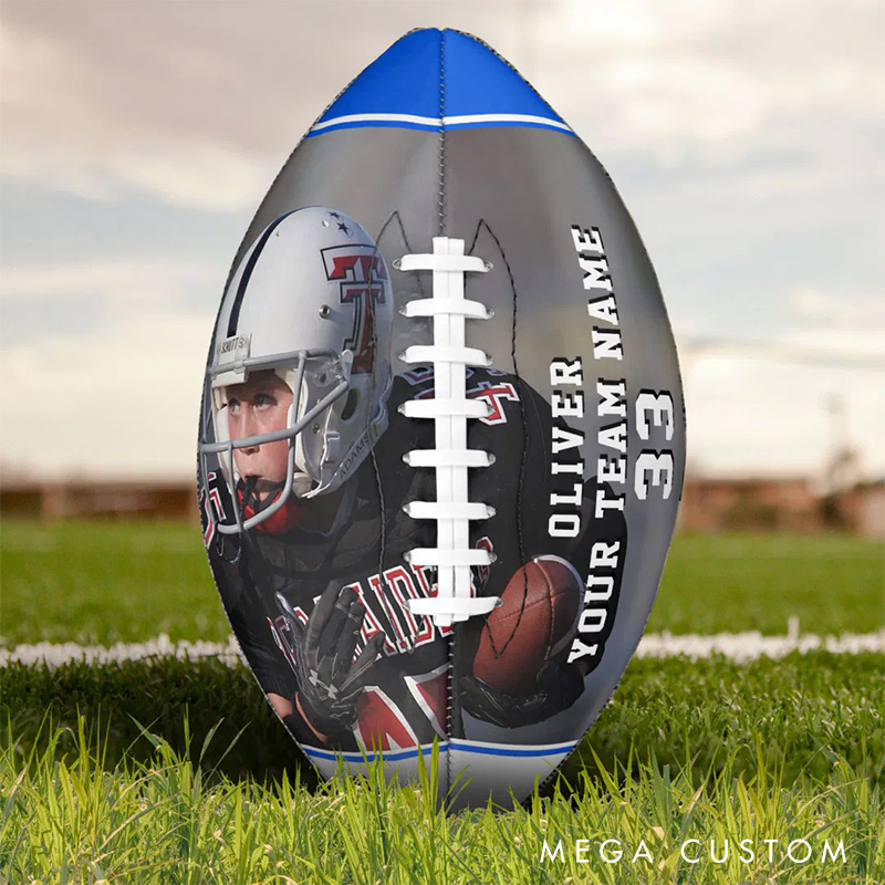 [Copy]Personalized American Football "BEST DAD EVER"with Custom Photo and Celebrate the World's Best Dad