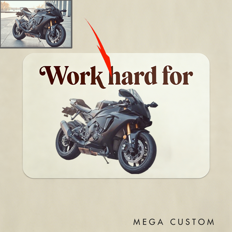 Personalized Motorcycle Mouse Pad with Custom Photo for Bikers and Motorcycle Fans