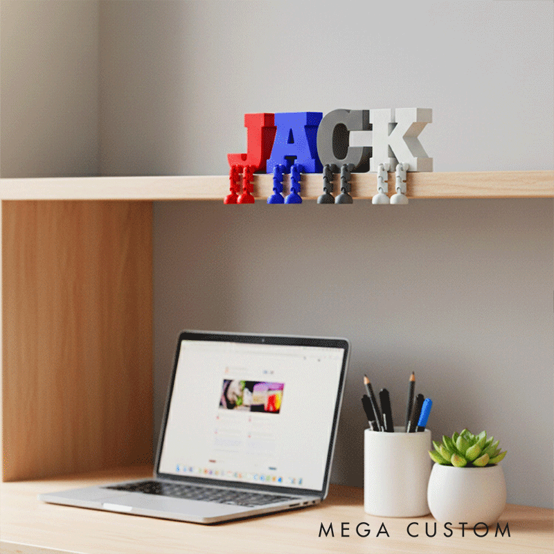 Personalized Letter Decor with Dangling Legs and Custom Name