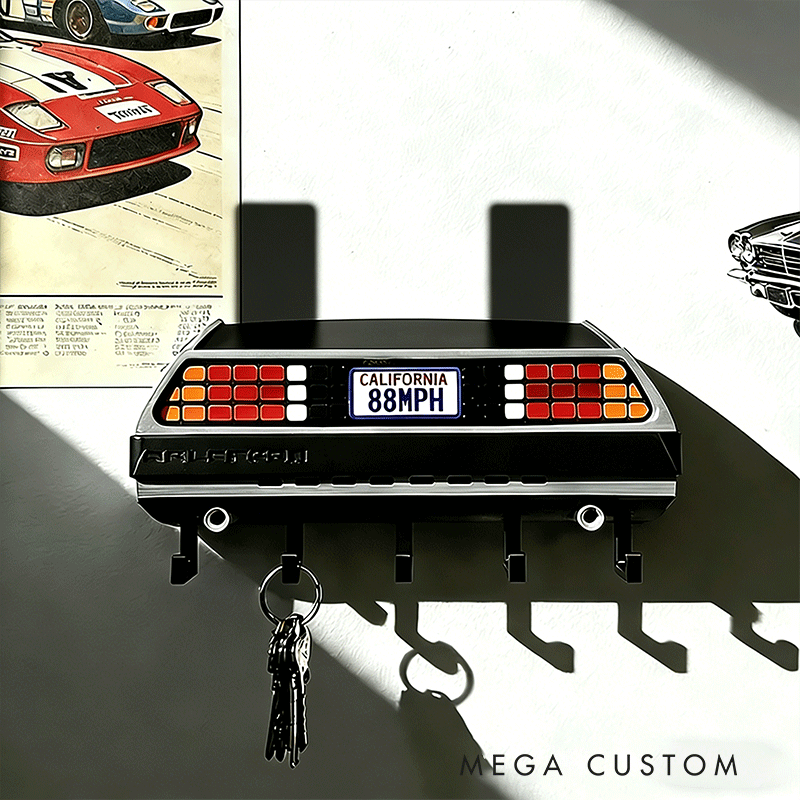 Personalized Timeline Machine KeyHanger Custom License Plate KeyHanger Unique Gift