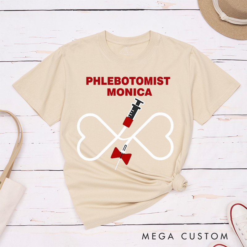 Personalized Nurse T-Shirts Phlebotomist The Art of Care and Precision Fashion Design T-Shirts