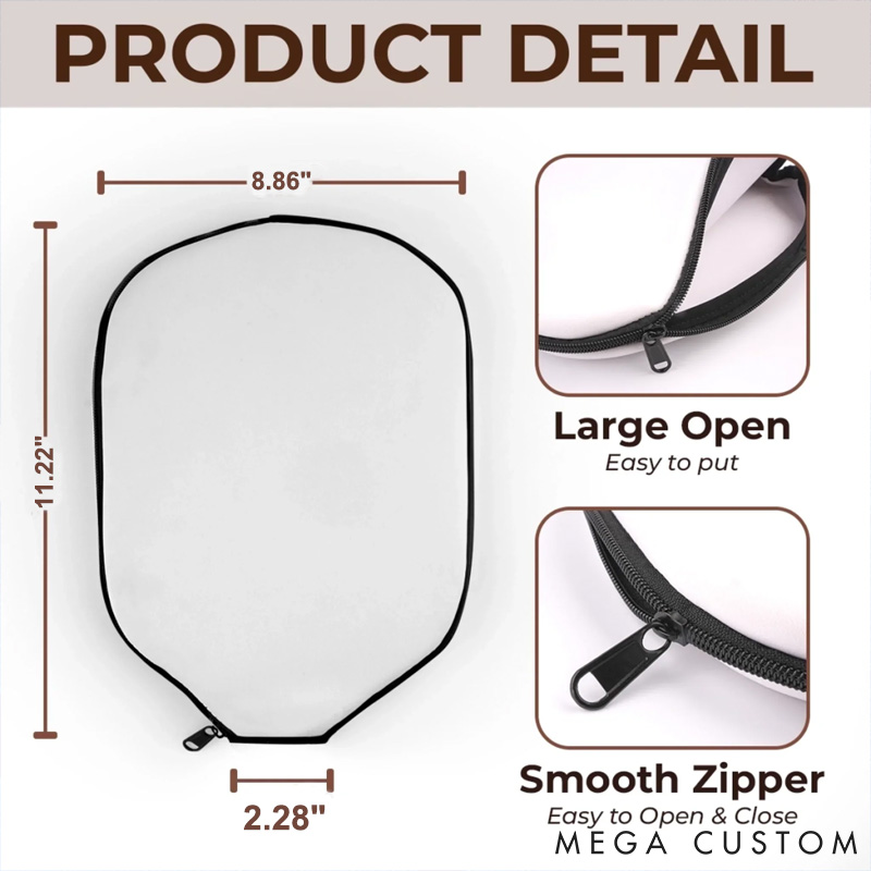 Personalized Pet Lover Photo and Name Pickleball Paddle Cover