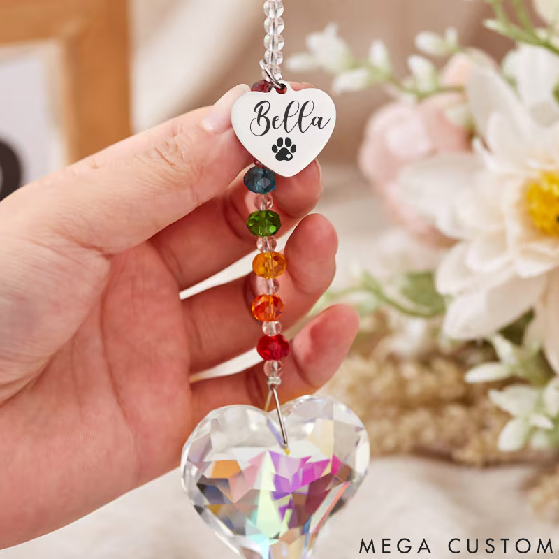 Personalized Pet Lover Loss of Pet Sympathy Gift Pet Paw Sun Catcher
