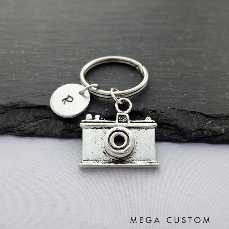 Personalised Camera Keyring Initial Keyring Photographer Keyring Photography Keyring Photography Keychain Photography Gift