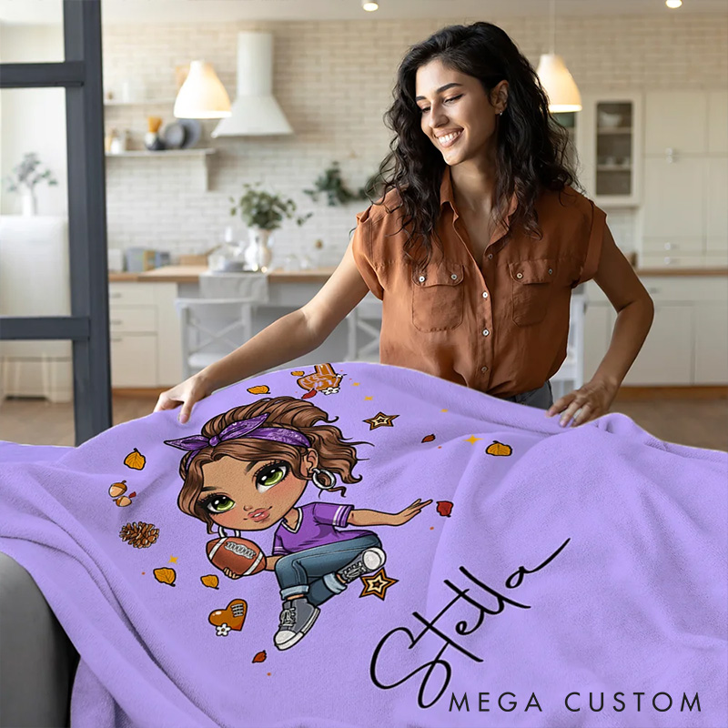Personalized Football Name Blanket with Your Name and Jersey Number, Add a Personal Touch to Cozy Comfort