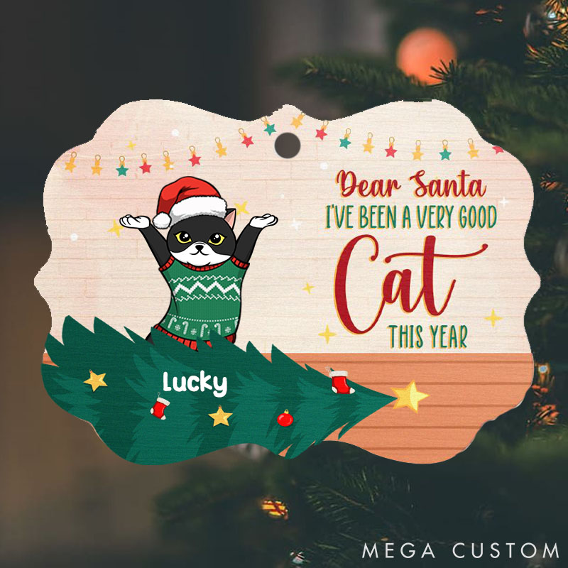 Personalized Cat Lover We've been Very Good Cats Christmas Ornament