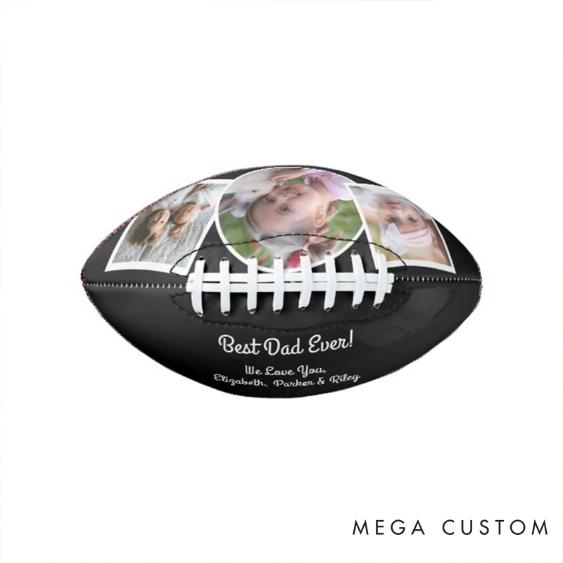 Personalized "Best Dad Eve" American Football Keepsake with Custom Photo and A Gift from the Heart