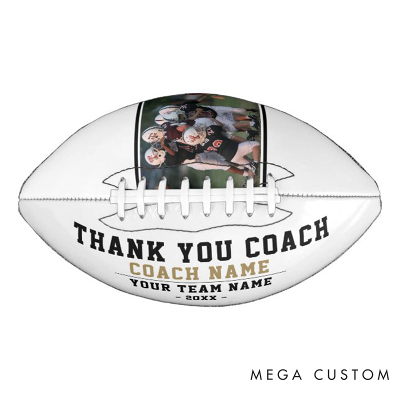 Personalized Coach Appreciation American Football Keepsake with Custom Photo and A Tribute to Leadership