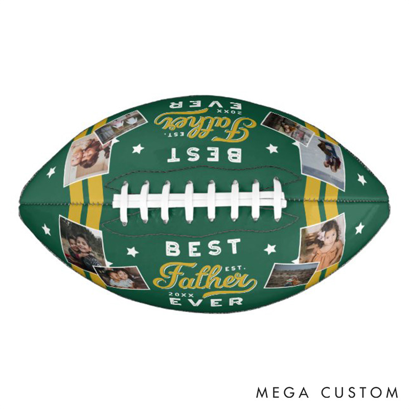 Personalized “BEST FATHER EVER” American Football with Custom Photo and A Gift Full of Memories