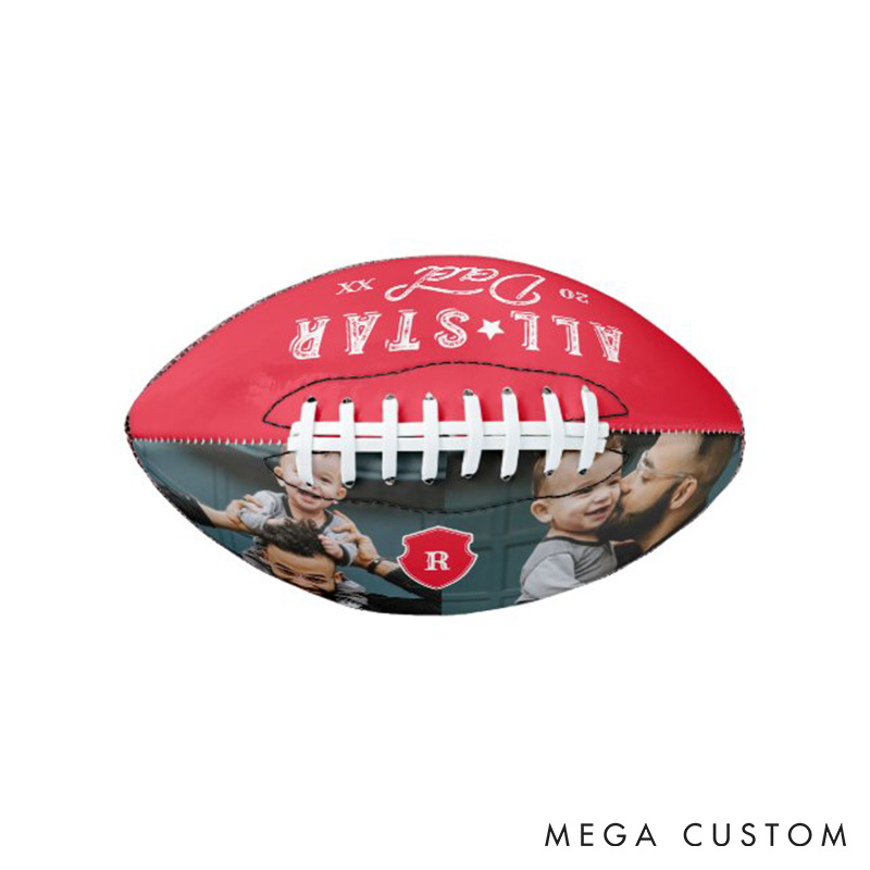 [Copy]Personalized “BEST FATHER EVER” American Football with Custom Photo and Celebrate Your Hero