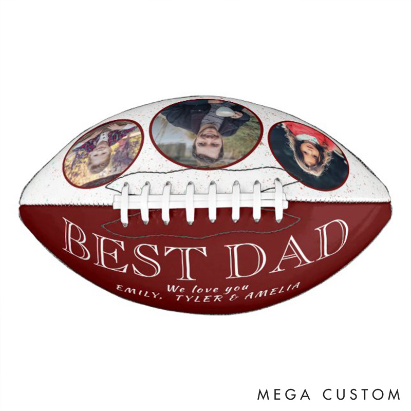 Personalized ”BEST DAD“ American Football with Custom Photo and A Gift Straight from the Heart