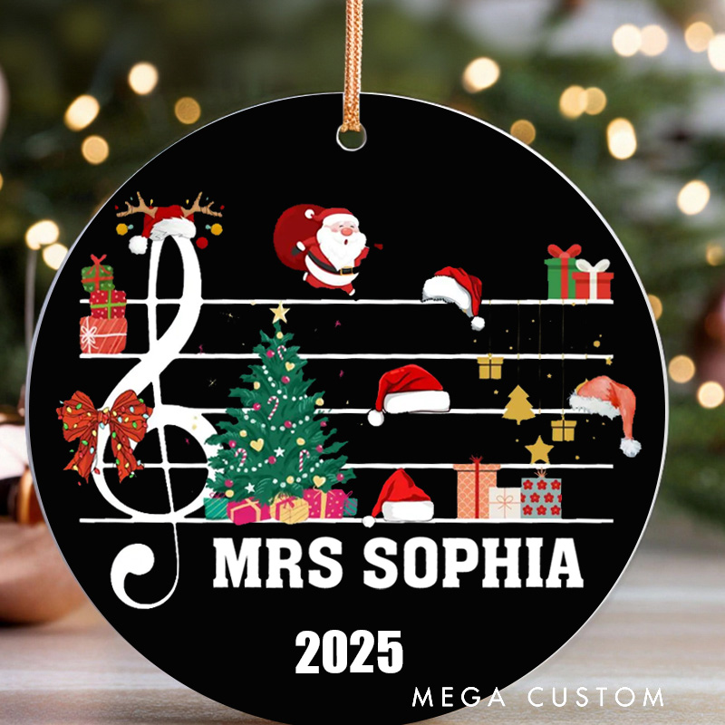 Personalized Ornament Treble Clef Ornament Christmas Treble Clef Ornament Christmas Musician Pianist Music Lover Violin Music Notes