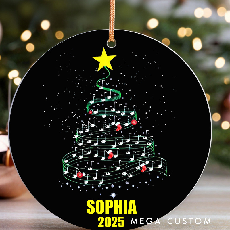 Personalized Christmas Ornament Christmas Tree Music Ornament Music Note Tree Ornament Music Lover Christmas Gift