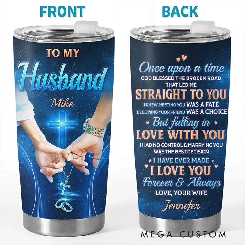 Personalized God Blessed 20oz Stainless Steel Tumbler with Name Religious Gift Anniversary Wedding Gift Faith Gift