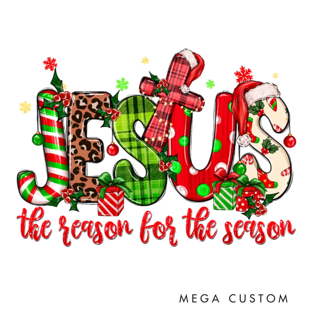 Personalized Jesus Is the Reason for the Season Faith Christmas Family Matching Long Sleeve Pajama with Name Christmas Gift Religious Gift