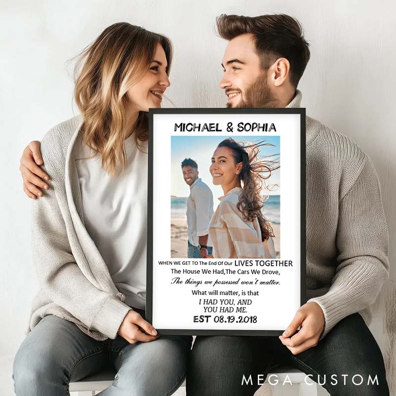 Personalized Couple Anniversary Canvas Painting I Had You and You Had Me Canvas with Photo for Couple Wife Husband Anniversary Gift