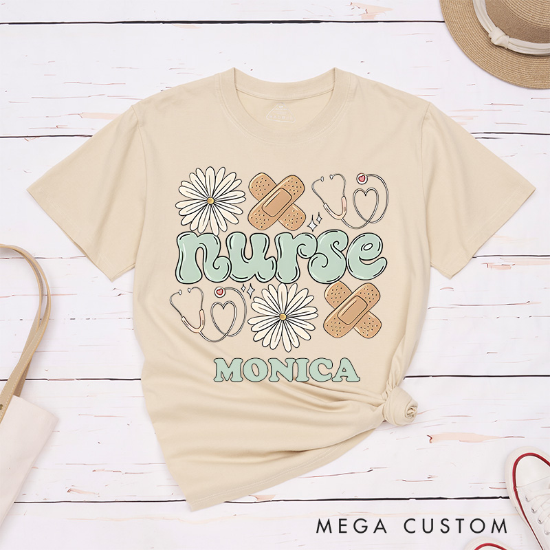 Personalized Nurse T-Shirts Compassion in Bloom Nurse Essentials Fashion Design T-Shirts