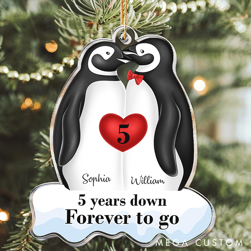Personalized Penguin Couple Ornament Many Years Down Forever To Go Christmas Ornament Lovely Couple Gift For Husband Wife
