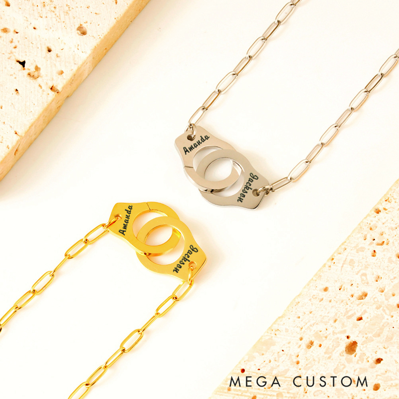 Personalized Police Handcuff Shape Bracelet Valentine's Day Gift for Police Officers